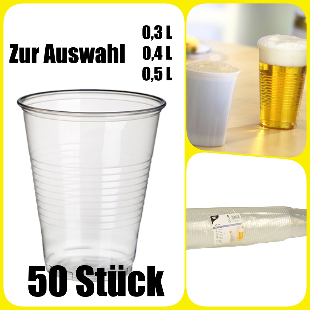 Ausschankbecher Bierbecher Trinkbecher 400 PP Becher klar Plastik 400ml